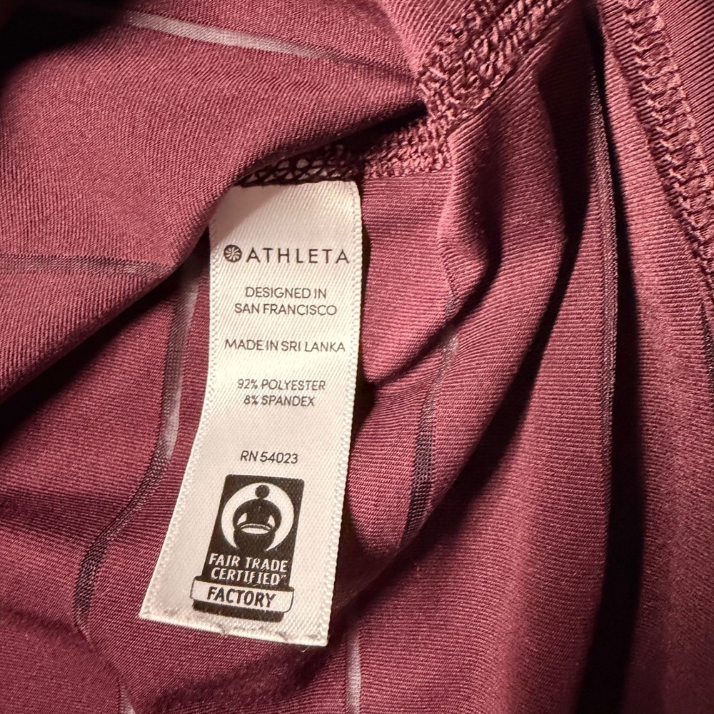 Athleta Burgundy Mesh Stripe Racerback Tank Top Medium Maroon Activewear - Picture 8 of 11